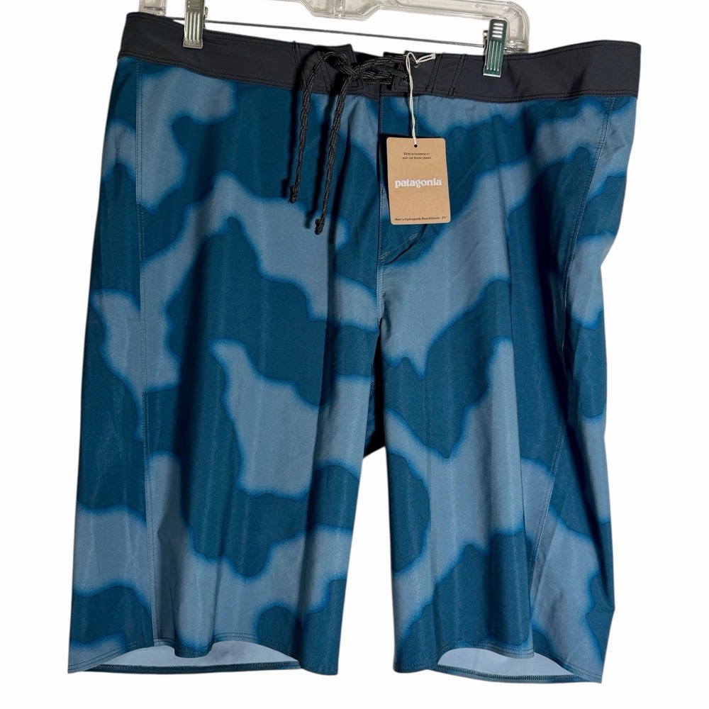 NWT Patagonia Hydropeak 21" Board Shorts Utility Blue Men's 35 Swim Trunks